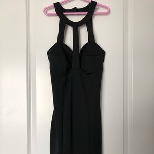 Black Collared Fitted Dress